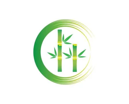 Bamboo with green leaf vector icon Bamboo with green leaf vector icon temp... Stock Photos