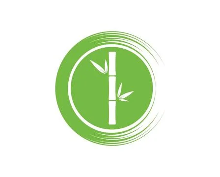 Bamboo with green leaf vector icon Bamboo with green leaf vector icon temp... Stock Photos
