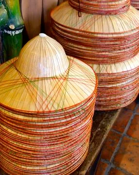 Bamboo hats Foto stock