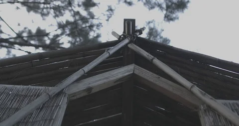 Bamboo Hut Stock Footage 87422014