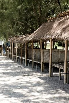 Bamboo huts Stock Photos