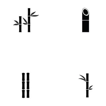 Bamboo icon set Stock Illustration