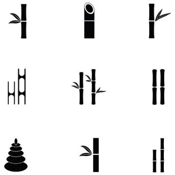 Bamboo icon set Stock Illustration