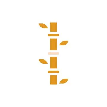 Bamboo icon solid orange yellow colour chinese new year symbol perfect. Stock Illustration