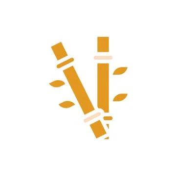 Bamboo icon solid orange yellow colour chinese new year symbol perfect. Illustrazione stock