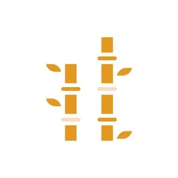Bamboo icon solid orange yellow colour chinese new year symbol perfect. Illustrazione stock