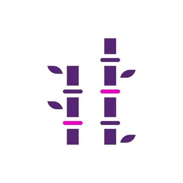 Bamboo icon solid purple pink colour chinese new year symbol perfect. Stock Illustration