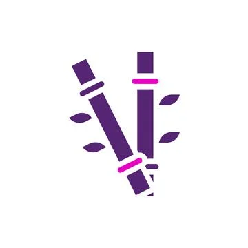 Bamboo icon solid purple pink colour chinese new year symbol perfect. Stockillustratie