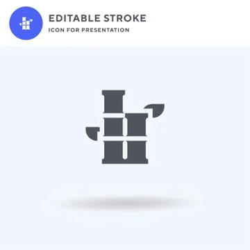 Bamboo icon vector, filled flat sign, solid pictogram isolated on white, logo Stock Illustration