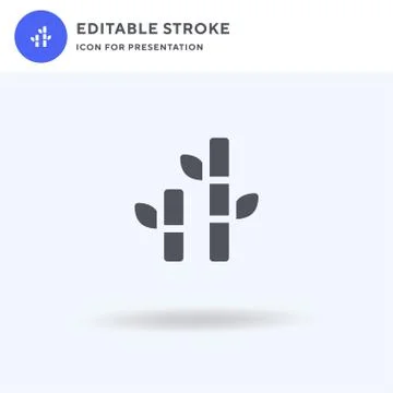 Bamboo icon vector, filled flat sign, solid pictogram isolated on white, logo Stockillustratie
