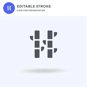 Bamboo icon vector, filled flat sign, solid pictogram isolated on white, logo Stock Illustration