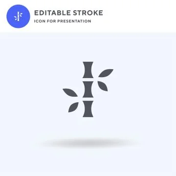 Bamboo icon vector, filled flat sign, solid pictogram isolated on white, logo Illustrazione stock