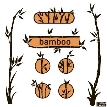 Bamboo Icons and Frames set Иллюстрация