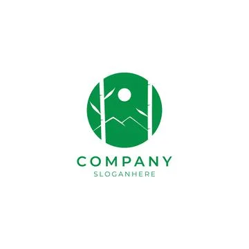 Bamboo landscape logo element Stock Illustration