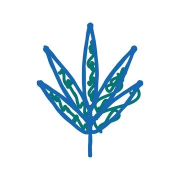 Bamboo leaf icon doodle illustration Stock Illustration