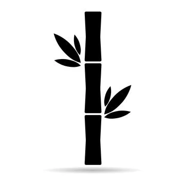Bamboo leaf shadow icon, nature tropical symbol design, web sign vector illus Stock Illustration