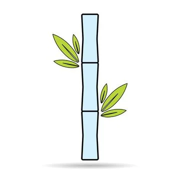 Bamboo leaf shadow icon, nature tropical symbol design, web sign vector illus Stock Illustration