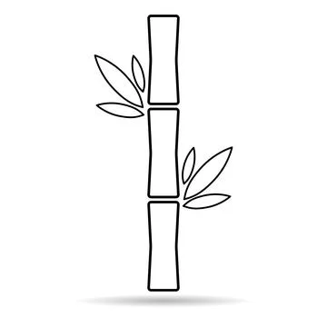 Bamboo leaf shadow icon, nature tropical symbol design, web sign vector illus Illustrazione stock