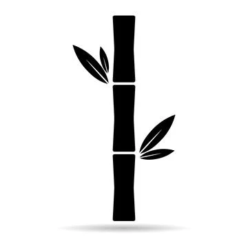 Bamboo leaf shadow icon, nature tropical symbol design, web sign vector illus Stock Illustration