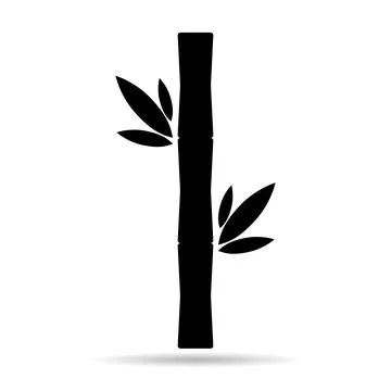 Bamboo leaf shadow icon, nature tropical symbol design, web sign vector illus Stock Illustration