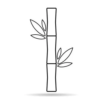 Bamboo leaf shadow icon, nature tropical symbol design, web sign vector illus Illustrazione stock