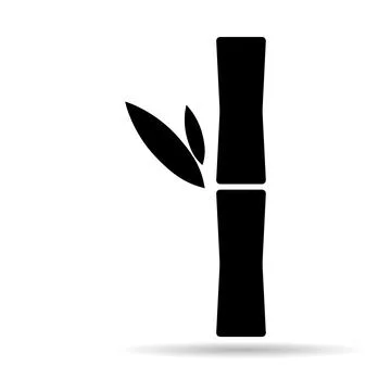 Bamboo leaf shadow icon, nature tropical symbol design, web sign vector illus Stock Illustration