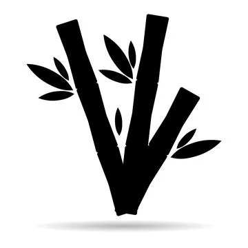 Bamboo leaf shadow icon, nature tropical symbol design, web sign vector illus Illustrazione stock