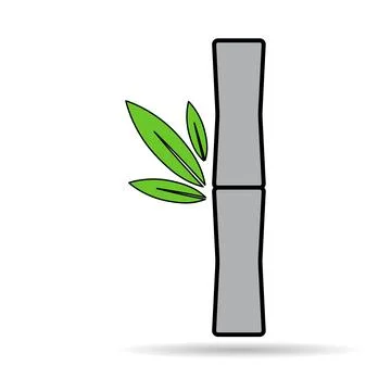 Bamboo leaf shadow icon, nature tropical symbol design, web sign vector illus Stock Illustration