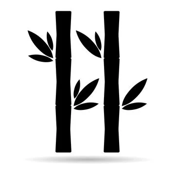 Bamboo leaf shadow icon, nature tropical symbol design, web sign vector illus 스톡 일러스트