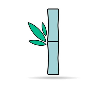 Bamboo leaf shadow icon, nature tropical symbol design, web sign vector illus 스톡 일러스트