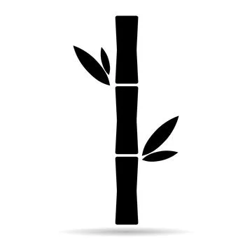 Bamboo leaf shadow icon, nature tropical symbol design, web sign vector illus Illustrazione stock
