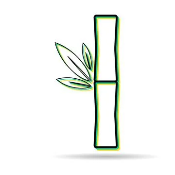 Bamboo leaf shadow icon, nature tropical symbol design, web sign vector illus Stock Illustration