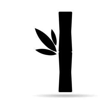Bamboo leaf shadow icon, nature tropical symbol design, web sign vector illus Stock Illustration