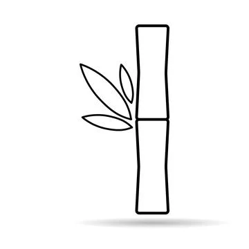 Bamboo leaf shadow icon, nature tropical symbol design, web sign vector illus 스톡 일러스트
