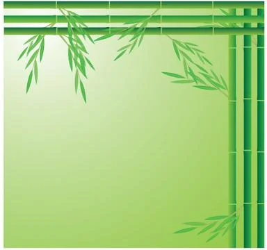 Bamboo leave with abstract background Stock Illustration