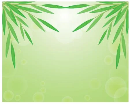 Bamboo leave with abstract background Stock Illustration