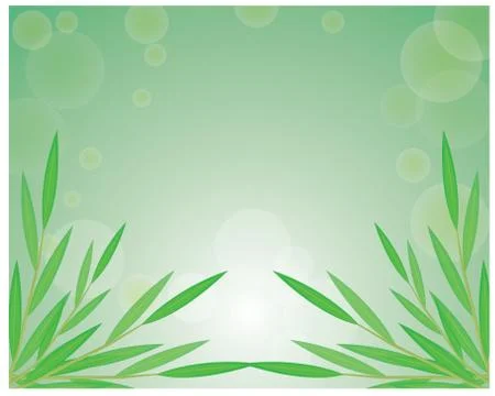 Bamboo leave with abstract background Stock Illustration