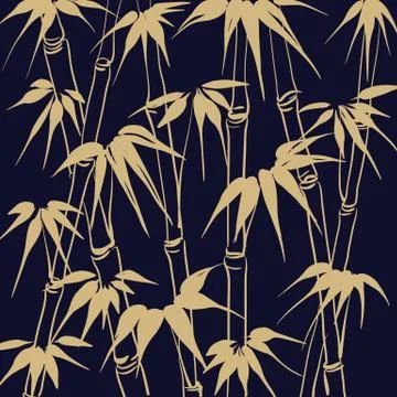 Bamboo with leaves pattern. Stock Illustration