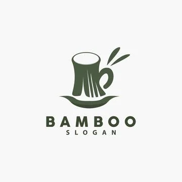 Bamboo Logo, Green Plants Vector, Simple Minimalist Design, Illustration Te.. Stock Illustration
