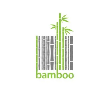 Bamboo logo symbol  stylized as barcode Stock Illustration