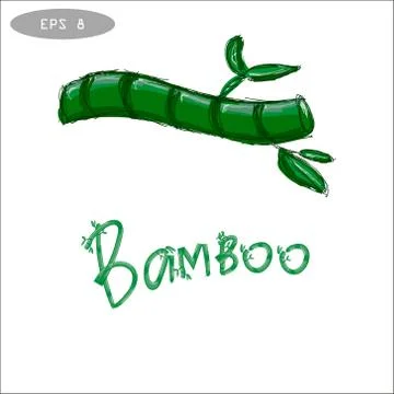 Bamboo logo symbol stylized Stock Illustration
