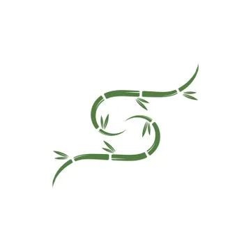 Bamboo Logo Template vector icon Illustrazione stock