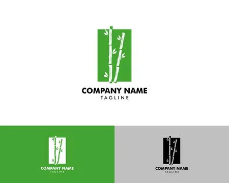Bamboo Logo Template Vector Icon Illustration Design Stock Illustration