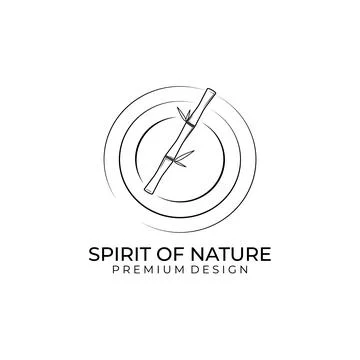 Bamboo logo vector illustration design, meditation logo template for relaxati Stock Illustration