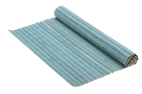Bamboo mat on white Stock Photos