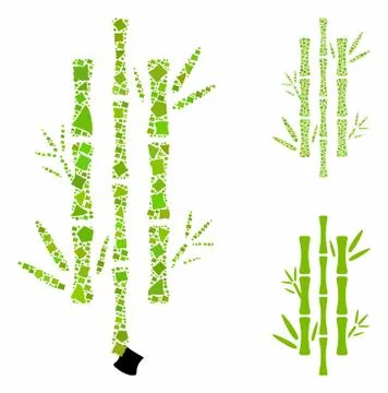 Bamboo Mosaic Icon of Rough Elements Stock Illustration