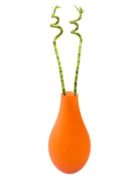 Bamboo in orange vase Stock Photos
