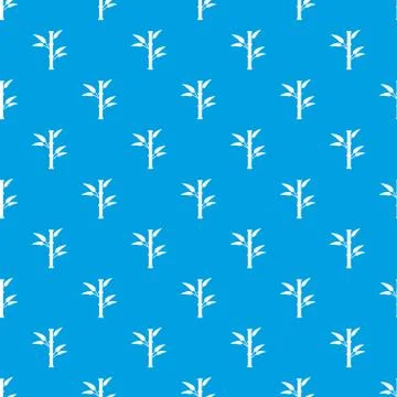 Bamboo pattern seamless blue Stock Illustration