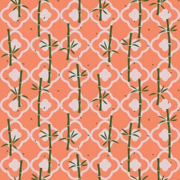 Bamboo plant asian seamless pattern. Illustrazione stock