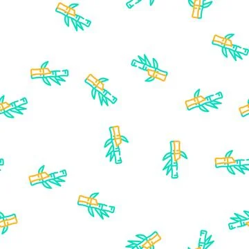 Bamboo plant vector seamless pattern イラスト素材